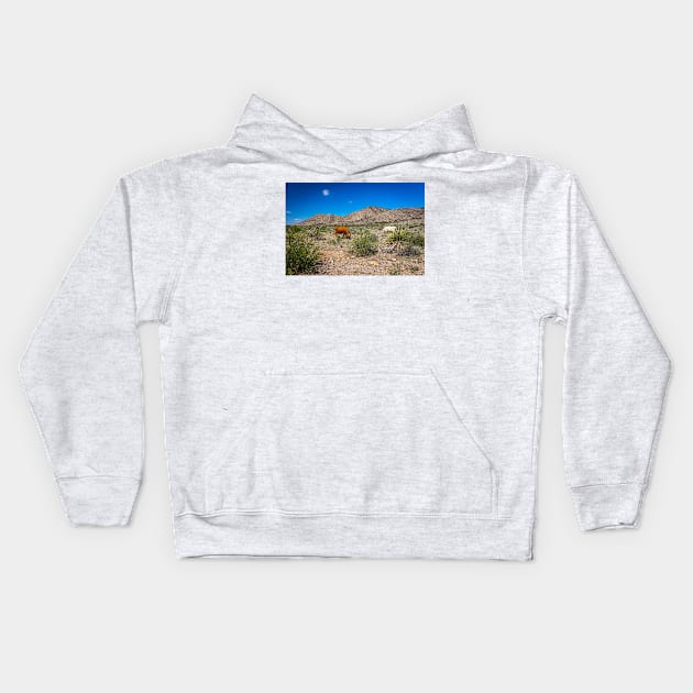 Criollo Cattle on the Open Range Kids Hoodie by Gestalt Imagery